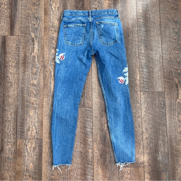 Zara distressed floral skinny jeans - Picture 2 of 5